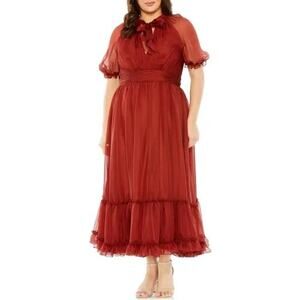 Mac Duggal | Fabulouss Sheer Puff Sleeve Cocktail Dress